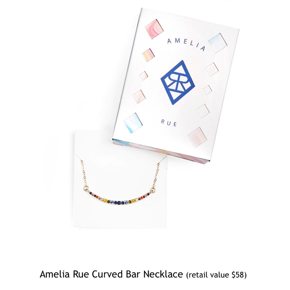 NEW Amelia Rue Curved Bar Necklace